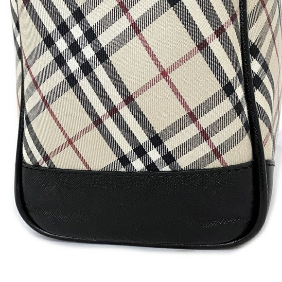 Burberry Tote Bag Beige Black Check Nova Handbag Canvas Leather BURBERRY Wome... - Picture 8 of 10